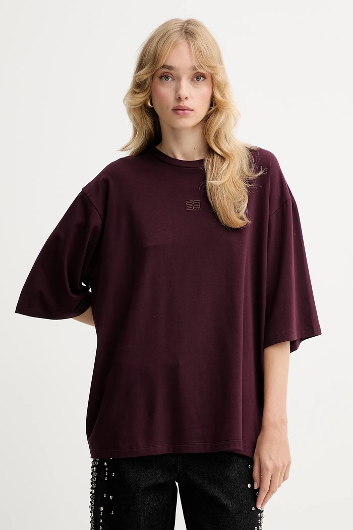 Gestuz t-shirt z elastanem bordowy 10910545