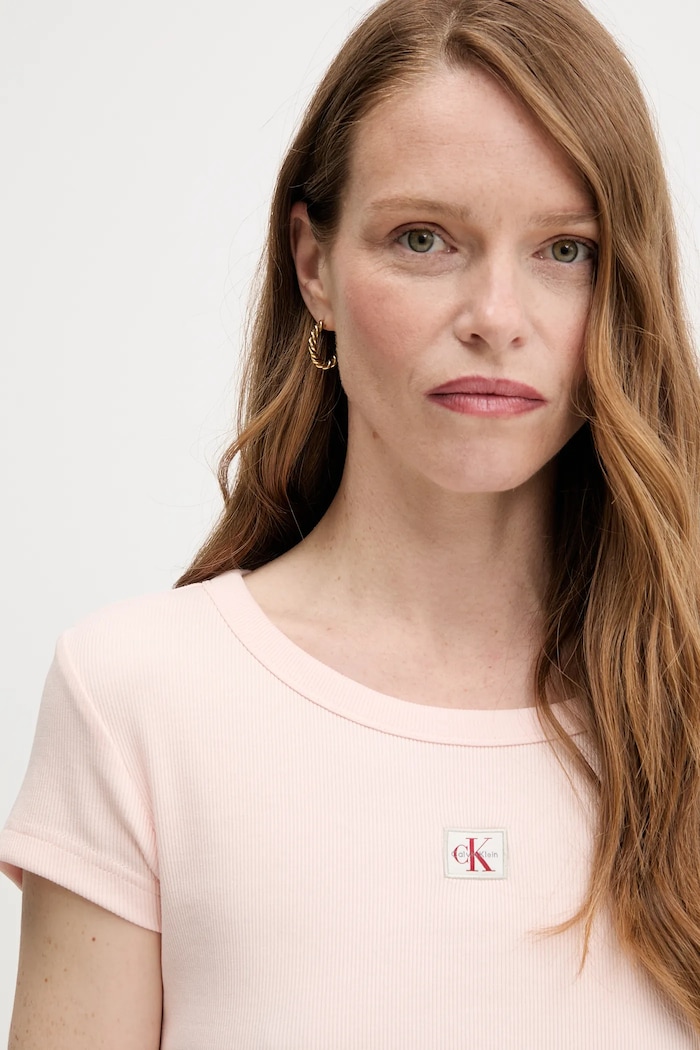Calvin Klein Jeans tricou pentru femei roz LV047C200G
