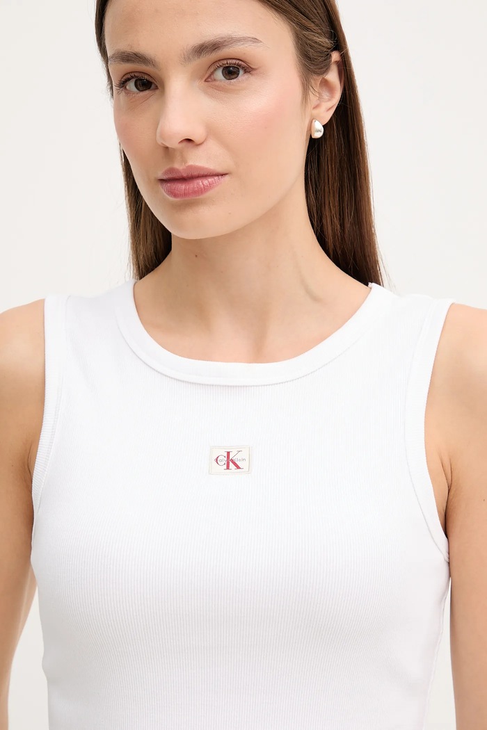 Calvin Klein Jeans top dámsky biela LV047C201G