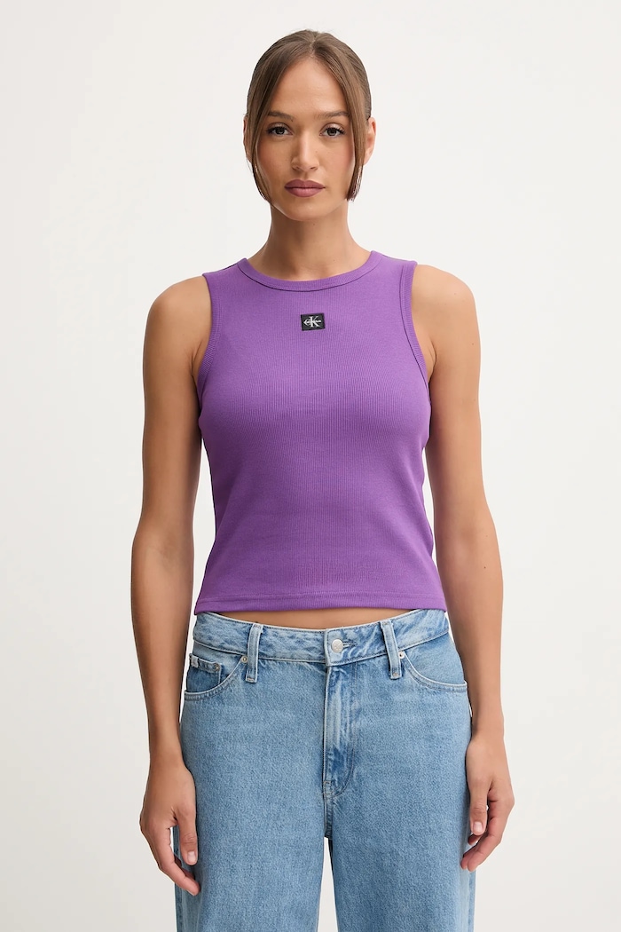 Calvin Klein Jeans τοπ γυναικείο μωβ LV047C201G