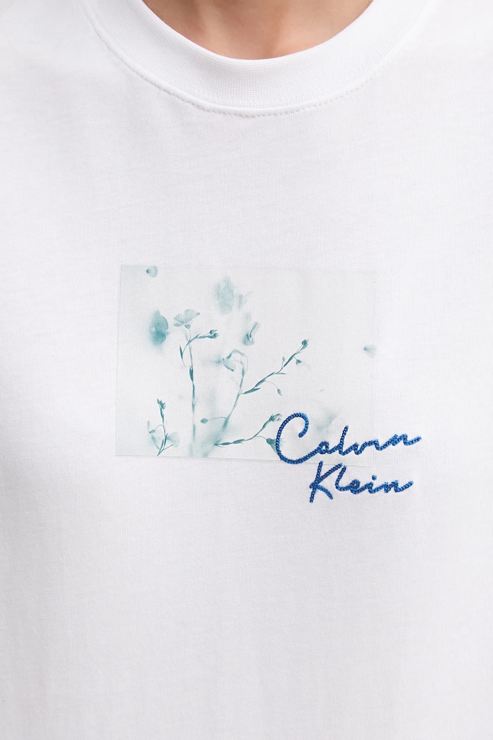 Bavlnené tričko Calvin Klein Jeans LV047C855G biela