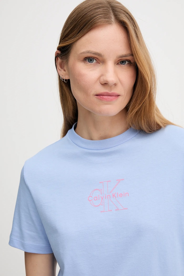 Oblečení Bavlněné tričko Calvin Klein Jeans LV047C863G modrá