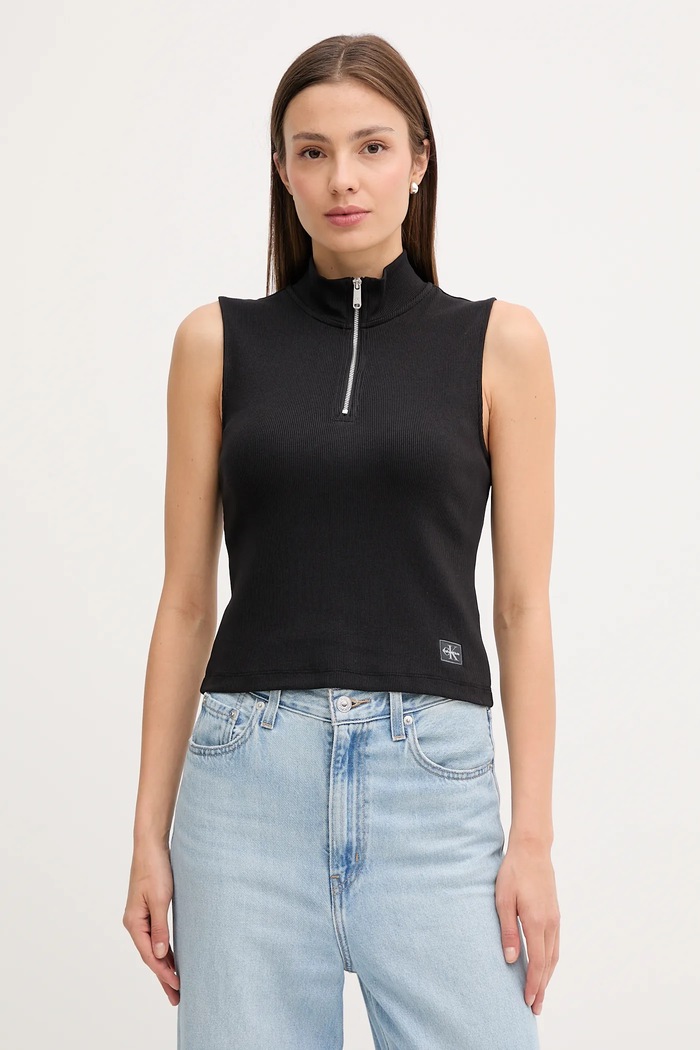 Calvin Klein Jeans top fixat negru LV047C909G