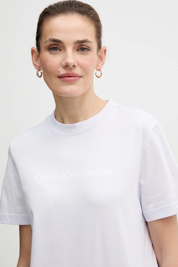 Calvin Klein Jeans tričko dámske bavlnené fialová LV047C912G