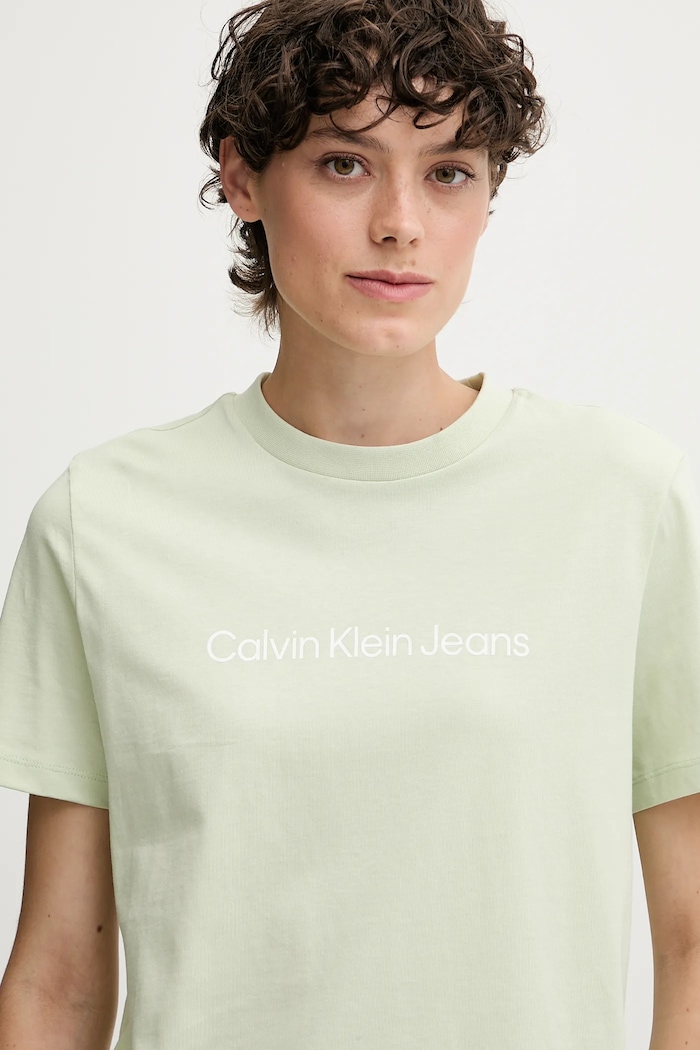 Oblečenie Calvin Klein Jeans tričko dámske bavlnené LV047C912G zelená