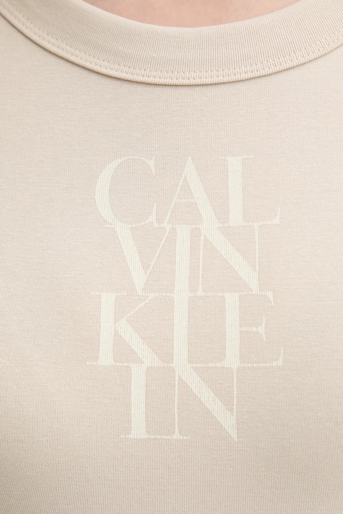 Μπλουζάκι Calvin Klein Jeans μπεζ LV044C204G