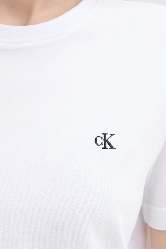 Calvin Klein Jeans basic tričko dámske bavlnené biela LV047B224G