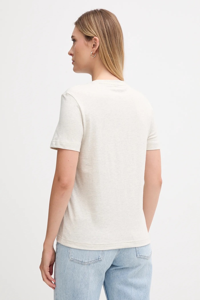 Calvin Klein Jeans basic tričko dámske bavlnené LV047B224G béžová SS26