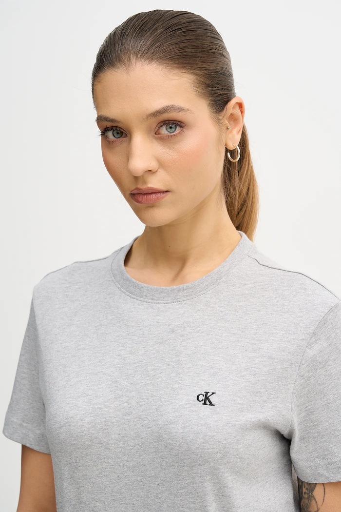 Calvin Klein Jeans basic tričko dámske bavlnené sivá LV047B224G