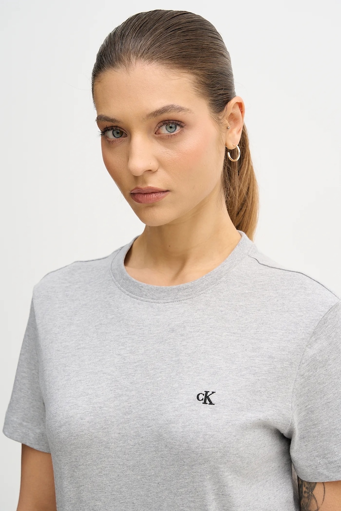 Calvin Klein Jeans basic tričko dámske bavlnené sivá LV047B224G