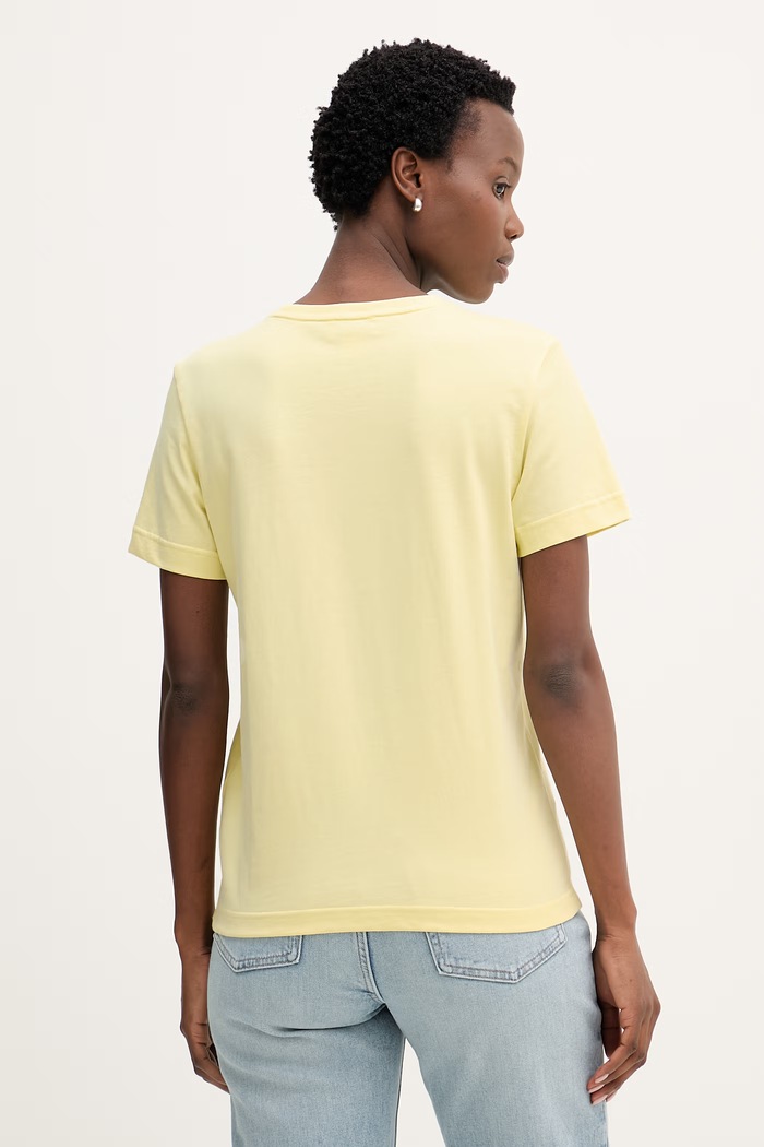 Oblečenie Calvin Klein Jeans basic tričko dámske bavlnené LV047B224G žltá