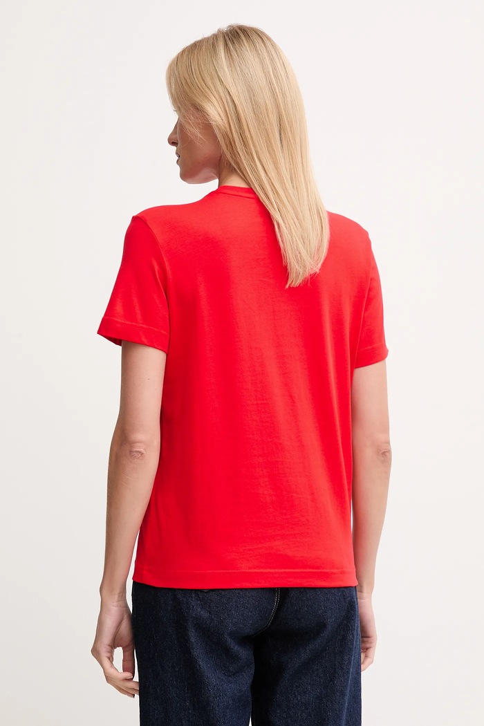 Oblečenie Calvin Klein Jeans basic tričko dámske bavlnené LV047B224G červená