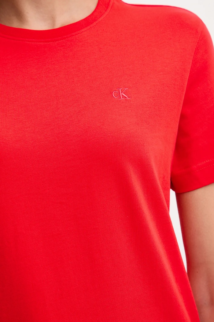Calvin Klein Jeans basic tričko dámske bavlnené LV047B224G červená