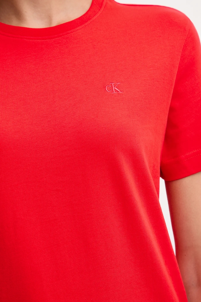 Calvin Klein Jeans basic tričko dámske bavlnené LV047B224G červená