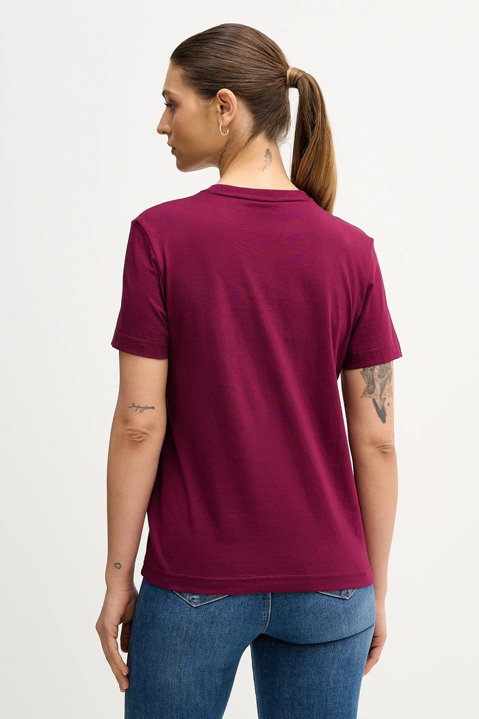 Oblečenie Calvin Klein Jeans basic tričko dámske bavlnené LV047B224G burgundské