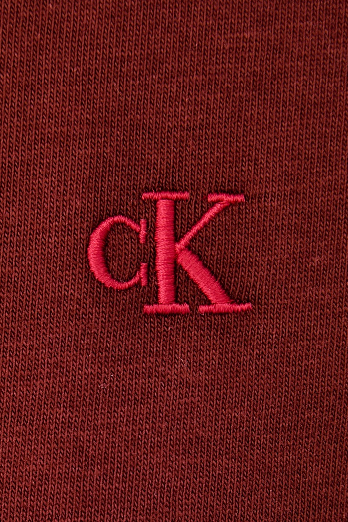 T-shirt basic damski bawełniany Calvin Klein Jeans bordowy LV047B224G