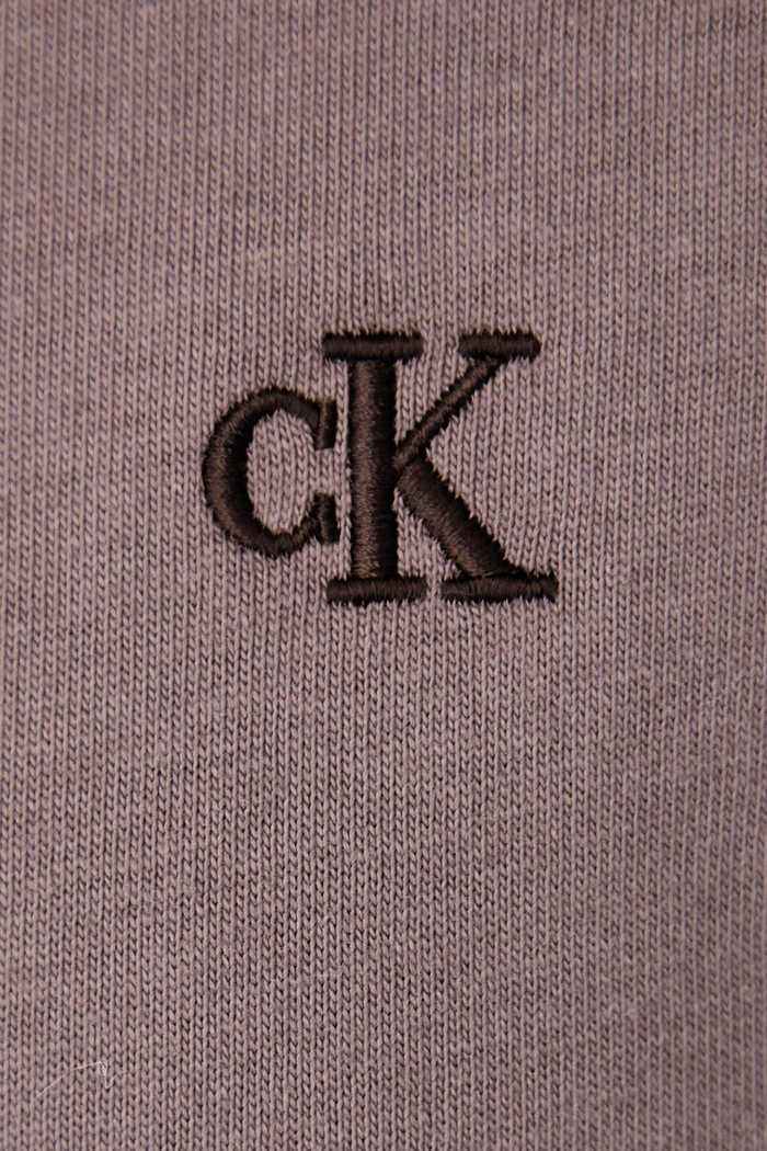 T-shirt basic damski bawełniany Calvin Klein Jeans brązowy LV047B224G