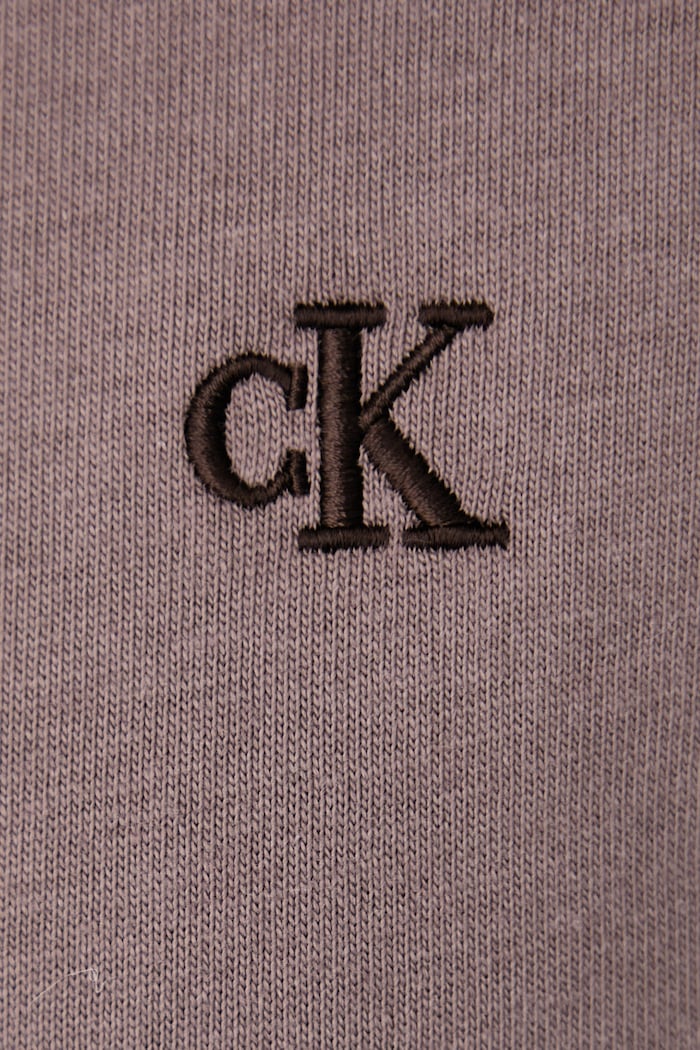 T-shirt basic damski bawełniany Calvin Klein Jeans brązowy LV047B224G