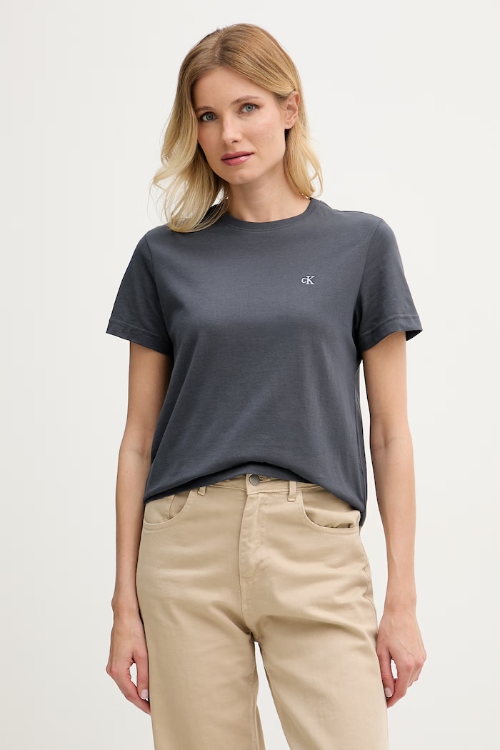Calvin Klein Jeans tricou basic pentru femei, din bumbac gri LV047B224G