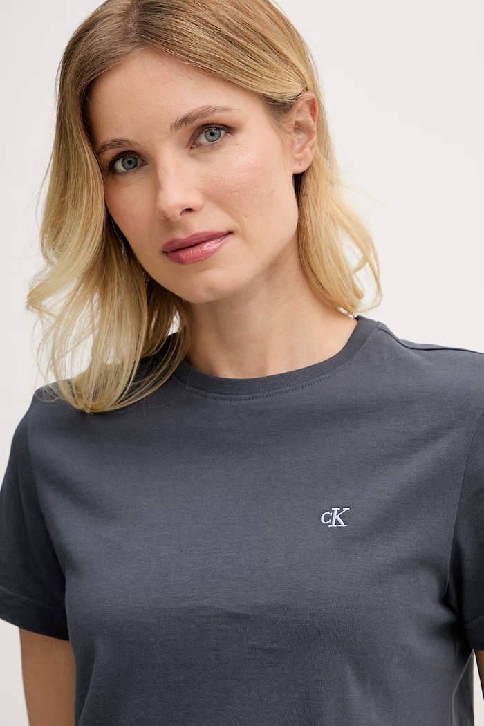 Calvin Klein Jeans tricou basic pentru femei, din bumbac gri LV047B224G