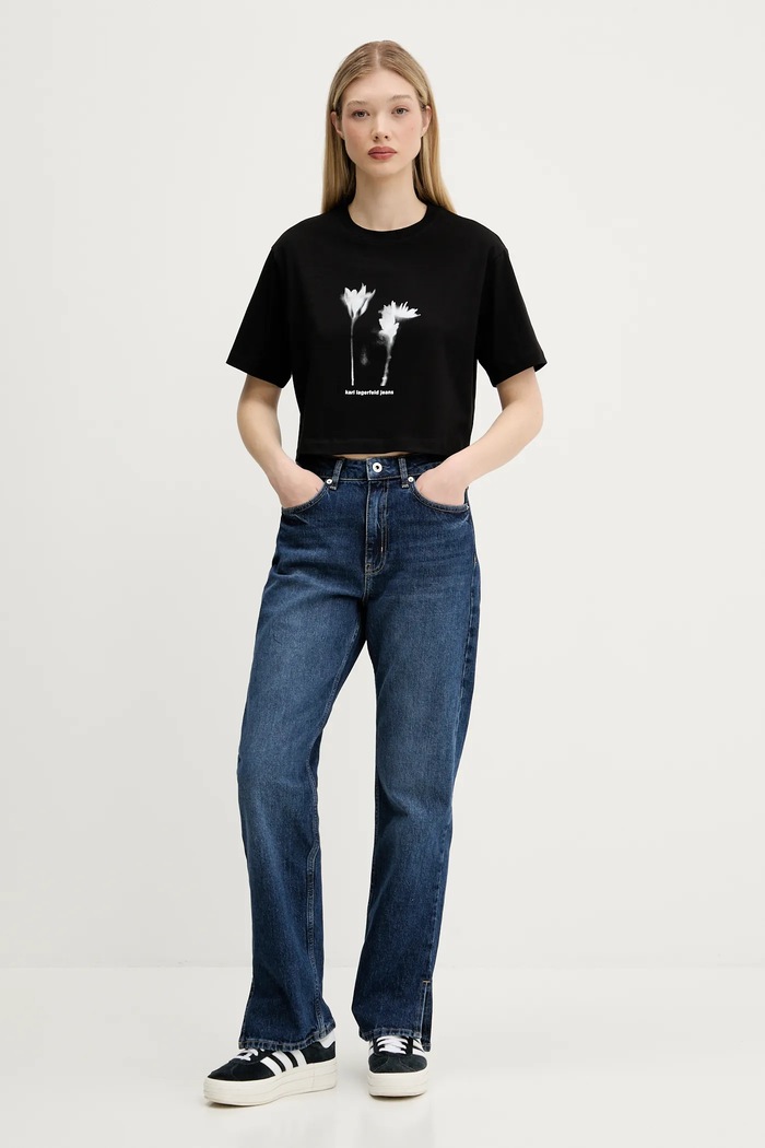 Bavlněné tričko Karl Lagerfeld Jeans černá A3W17040