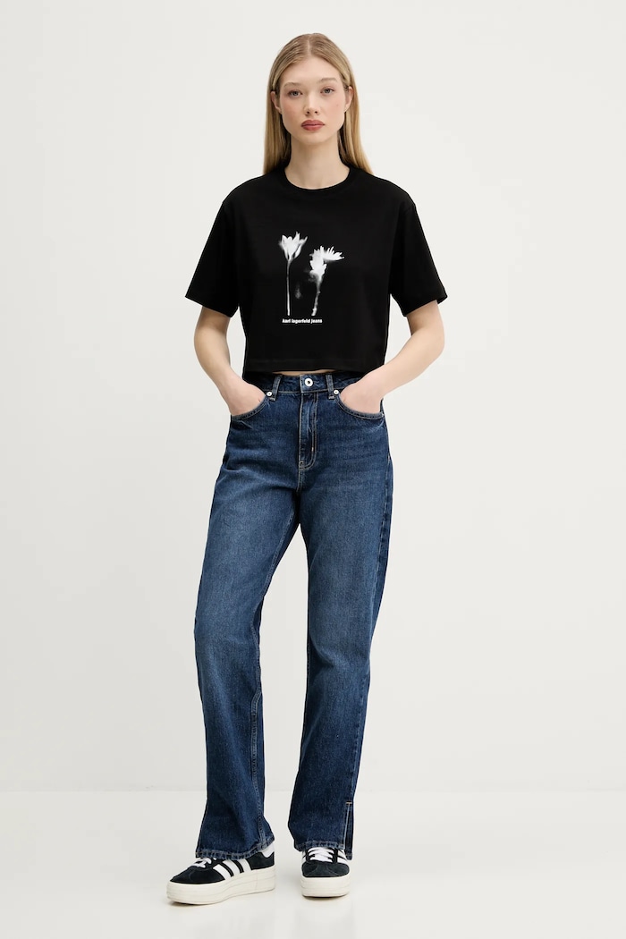 Bavlněné tričko Karl Lagerfeld Jeans černá A3W17040