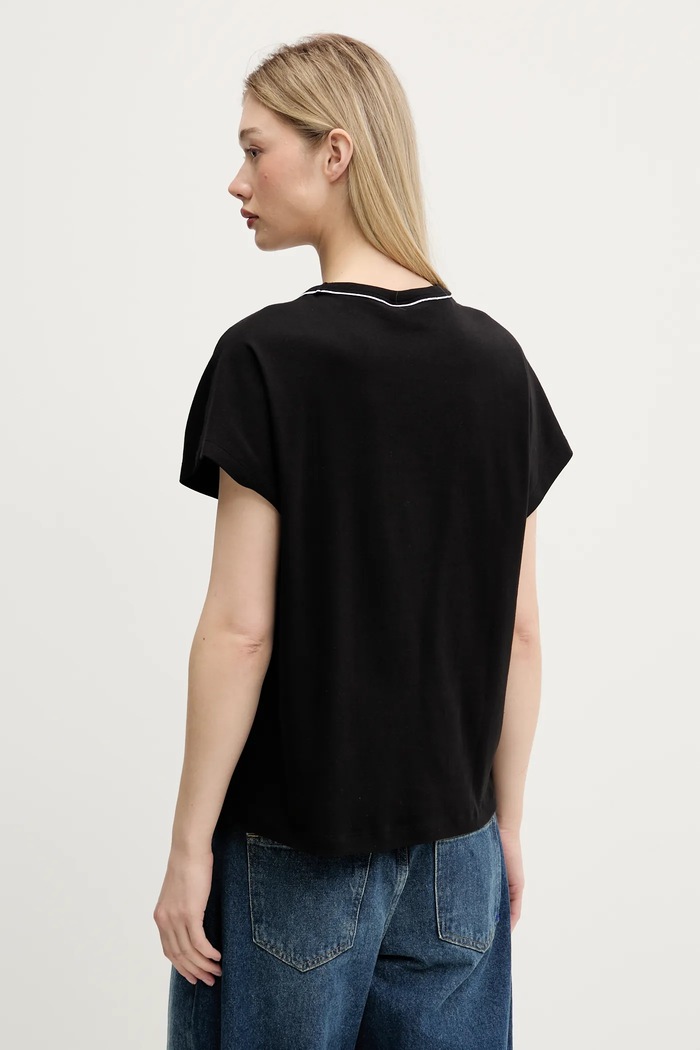 Oblečení Bavlněné tričko Karl Lagerfeld Jeans A3W17098 černá