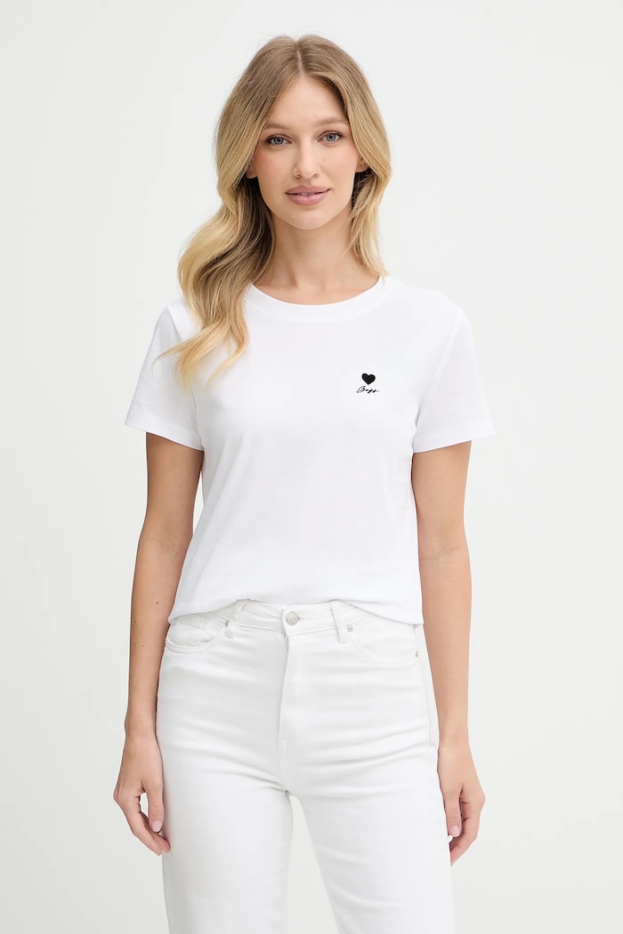 BOSS Orange T-shirt damski bawełniany C_Esogo_3 biały 50545288
