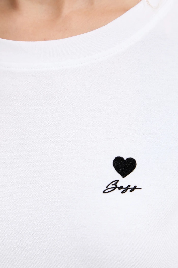 T-shirt damski bawełniany C_Esogo_3 BOSS Orange 50545288 biały