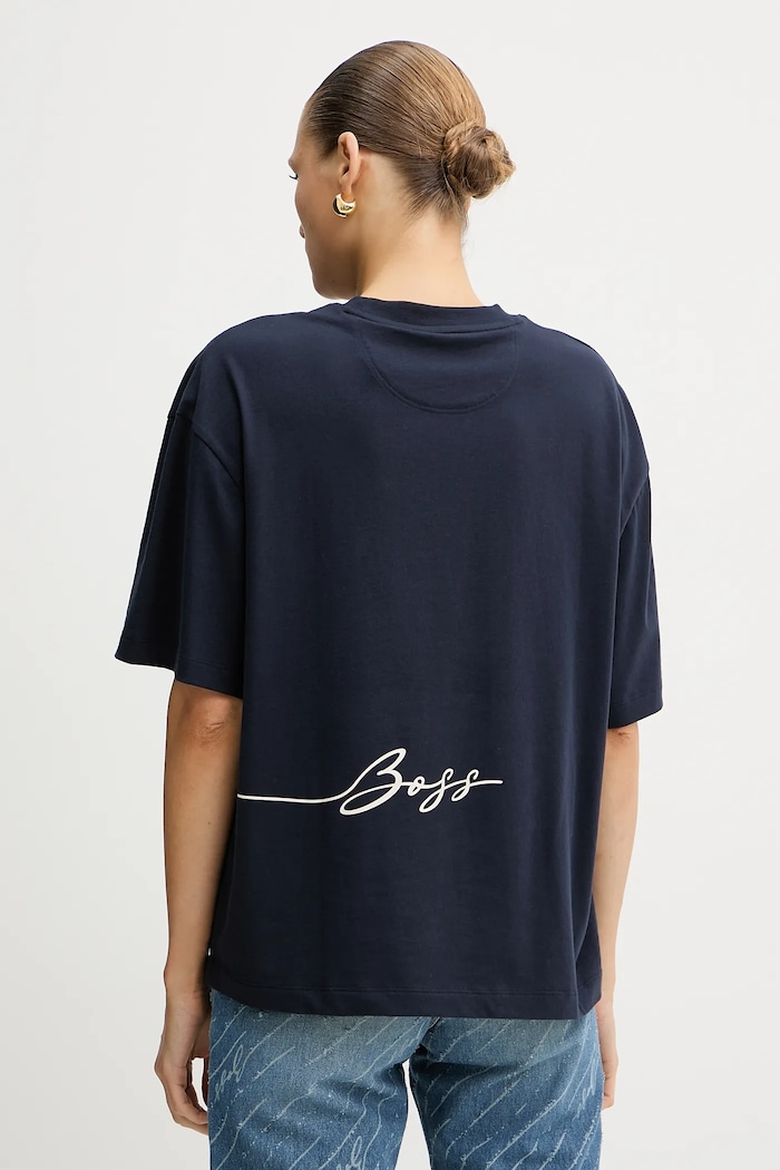 Odzież BOSS Orange t-shirt bawełniany C_Eboyfriend_5 50545498 granatowy
