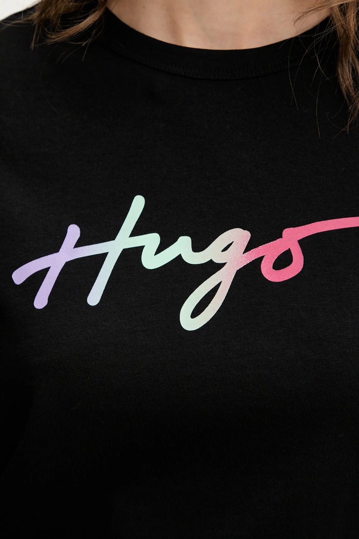 Хлопковая футболка HUGO Deloris_3 50533059 чёрный