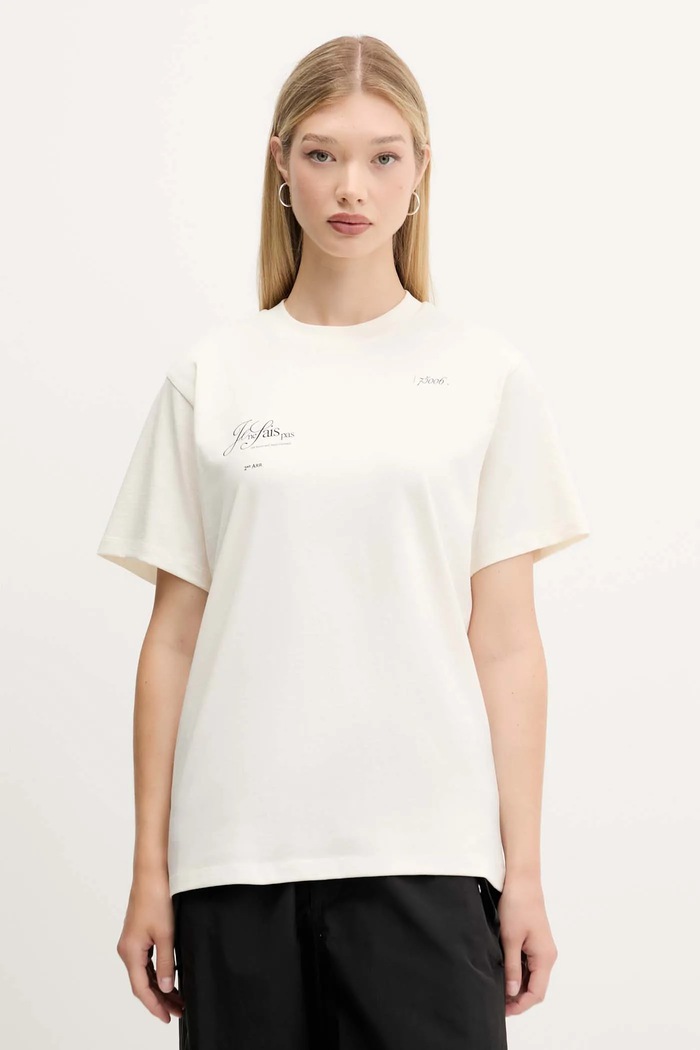 Бавовняна футболка HUGO Vintage Tee_16 бавовна бежевий 50545551