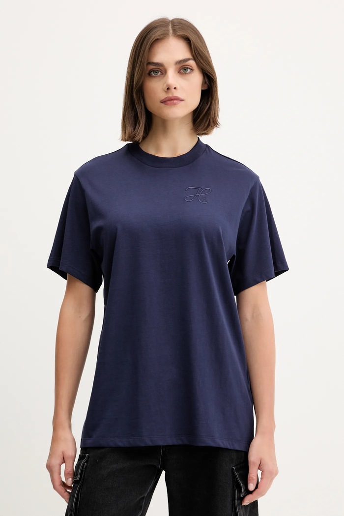 Бавовняна футболка HUGO Vintage Tee_19 бавовна темно-синій 50550901