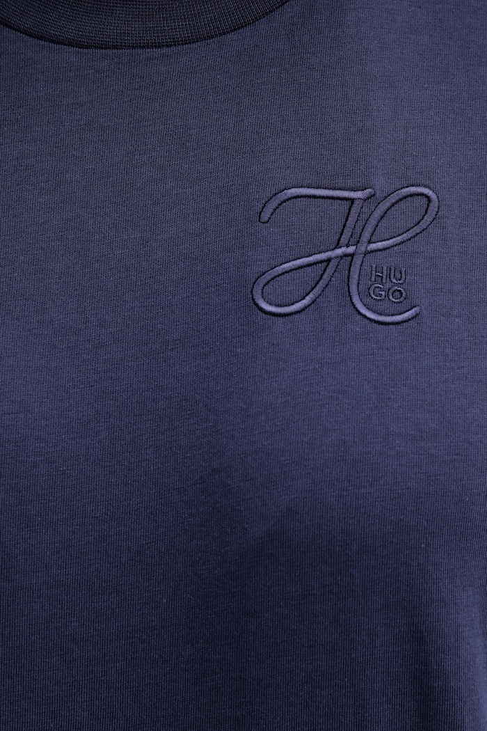 Бавовняна футболка HUGO Vintage Tee_19 50550901 темно-синій