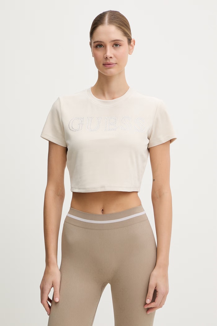 Detské tričko Guess COUTURE nášivka béžová V3BI01.K0232