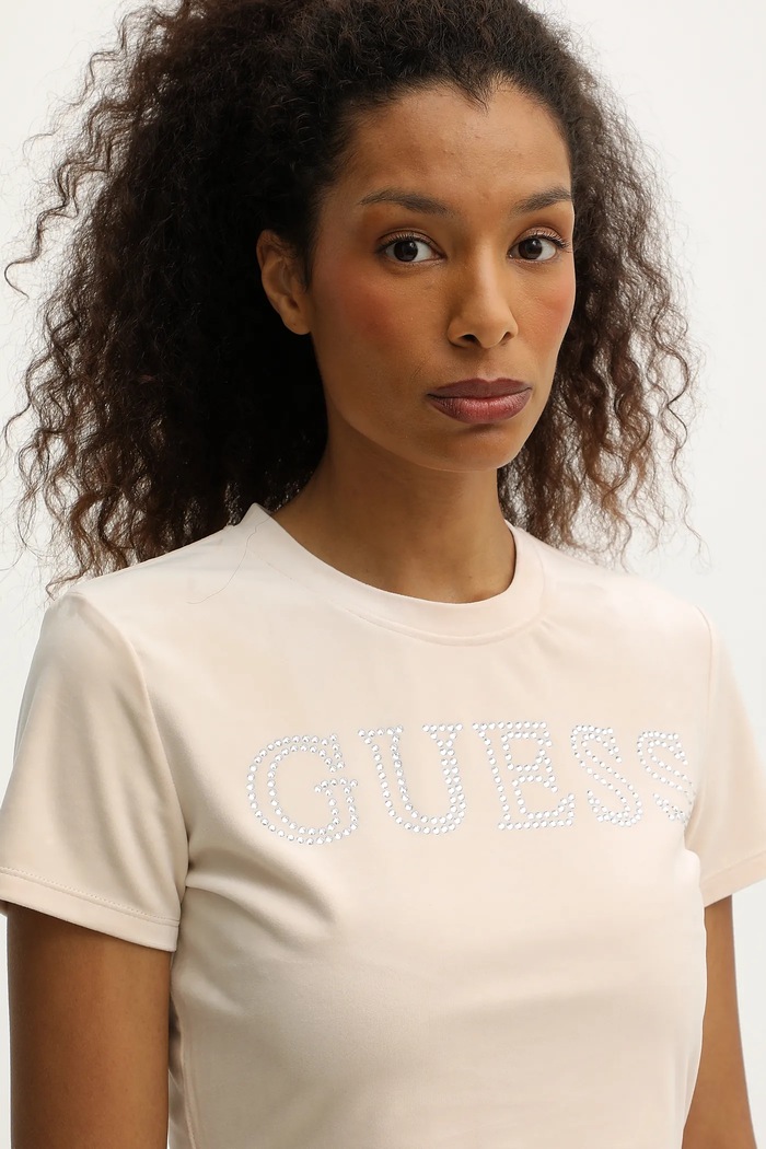 Παιδικό μπλουζάκι Guess COUTURE μπεζ V3BI01.K0232