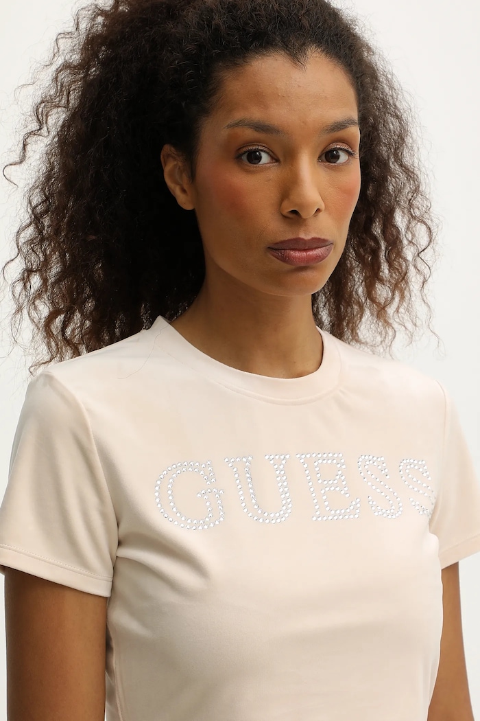 Παιδικό μπλουζάκι Guess COUTURE μπεζ V3BI01.K0232