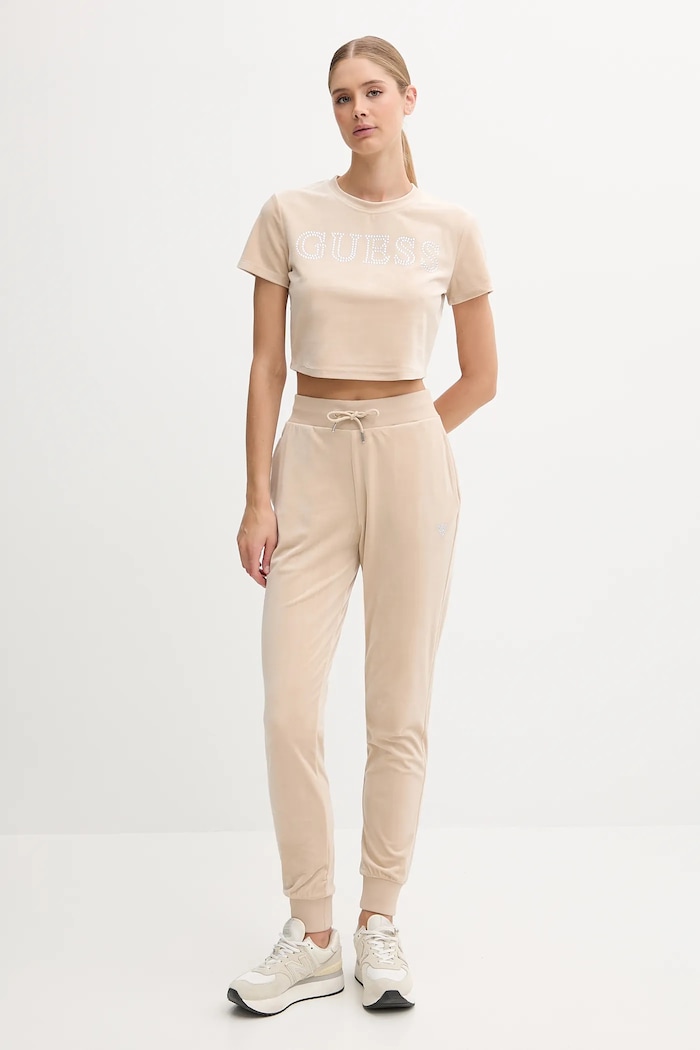 Тениска Guess COUTURE V3BI01.K0232 бежов SS26