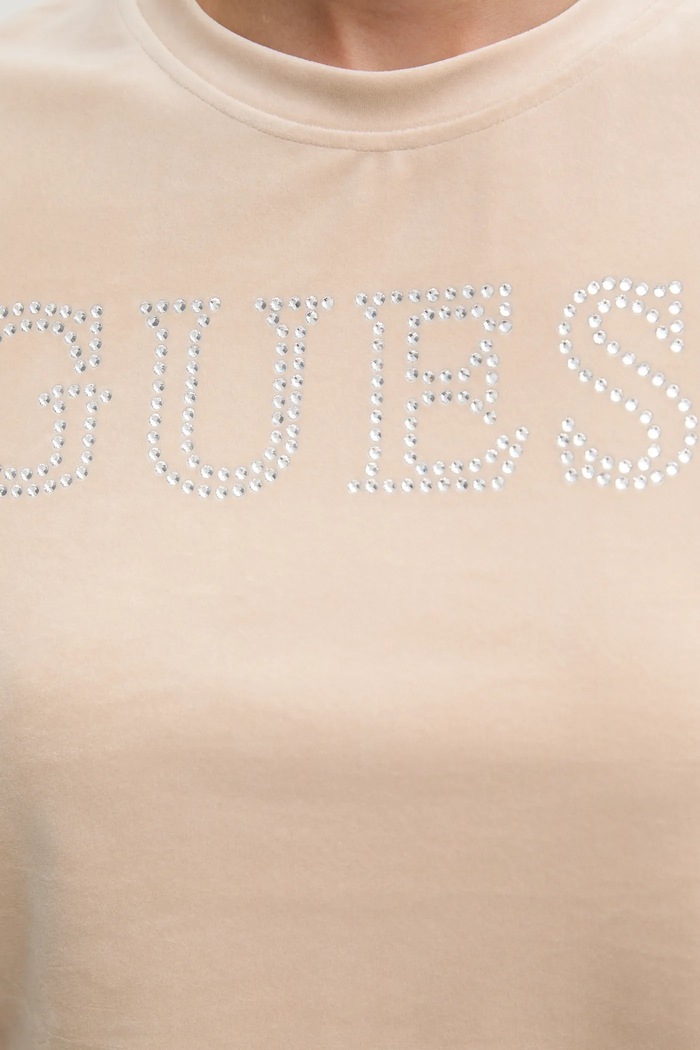 Тениска Guess COUTURE V3BI01.K0232 бежов