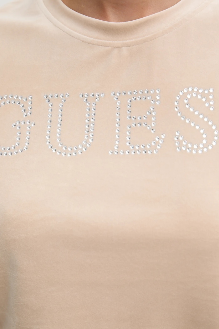 Тениска Guess COUTURE V3BI01.K0232 бежов
