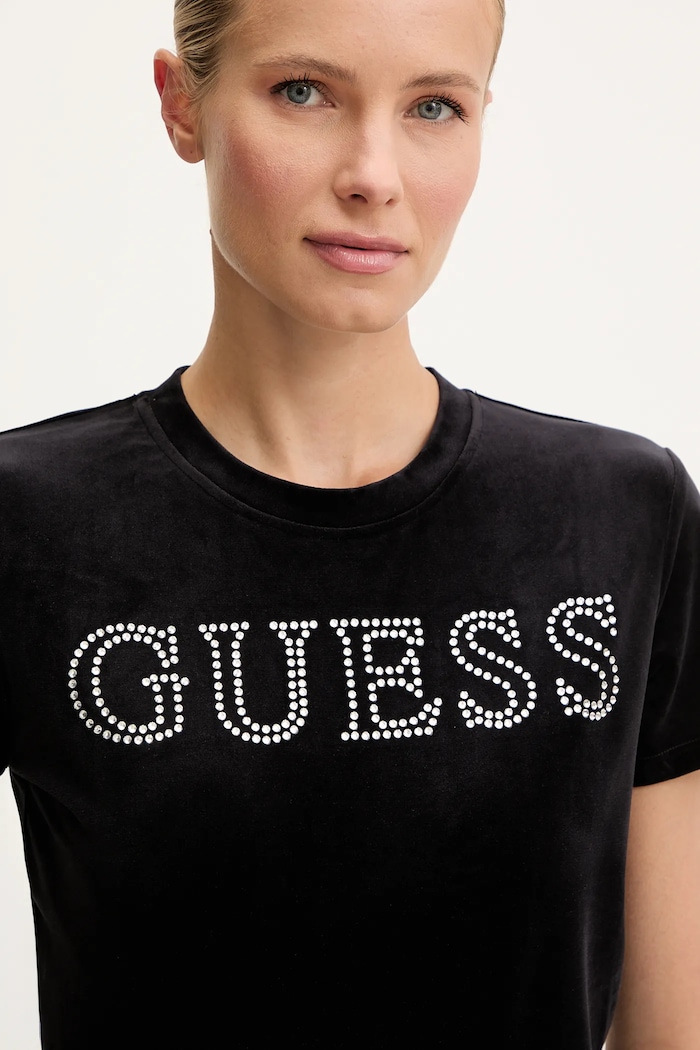 Тениска Guess COUTURE черен V3BI01.K0232
