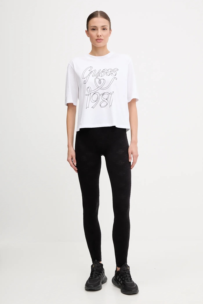 Guess t-shirt bawełniany MISTY V5RI11.K8HM0 biały AW25