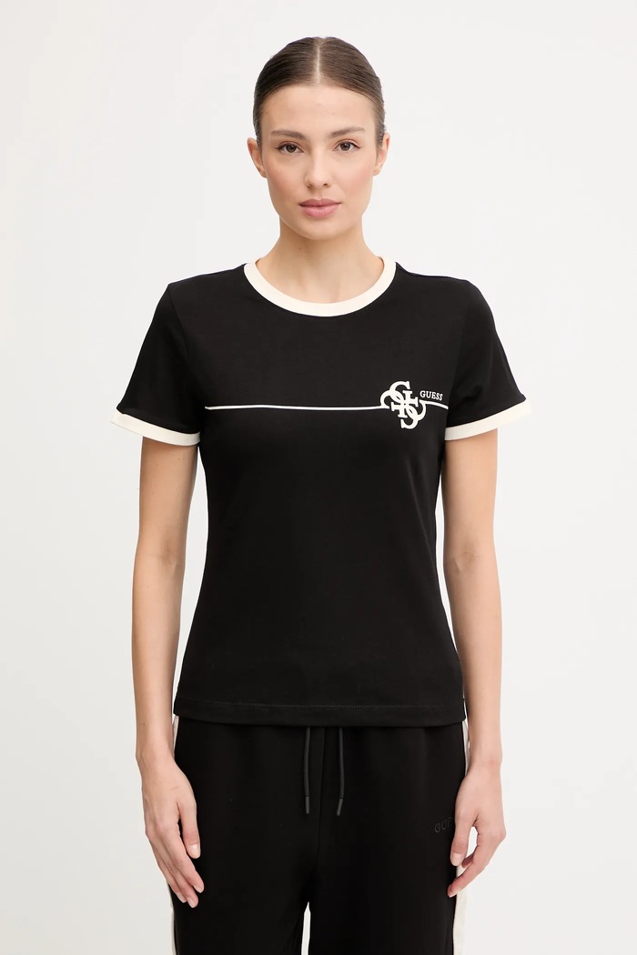 Guess tricou CARMEN print negru V5YI01.J1314