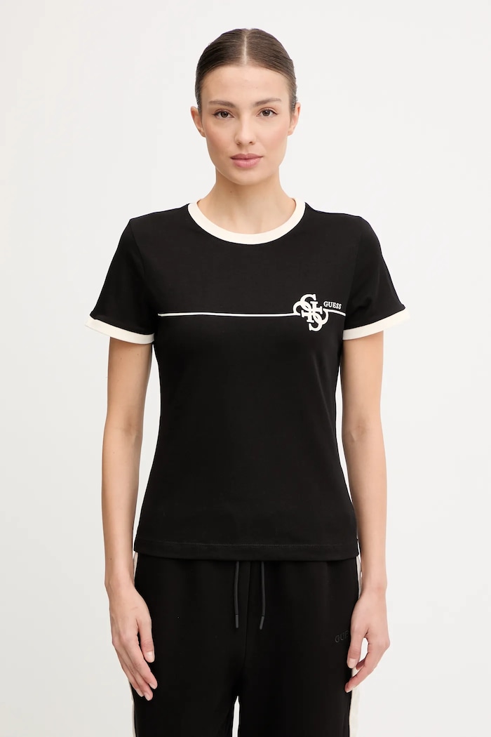 Guess tricou CARMEN print negru V5YI01.J1314