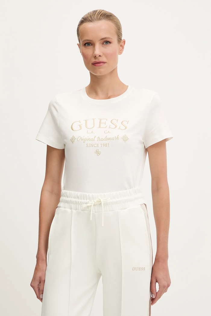 Guess t-shirt bawełniany GLORIA regular biały V5YI03.I3Z14