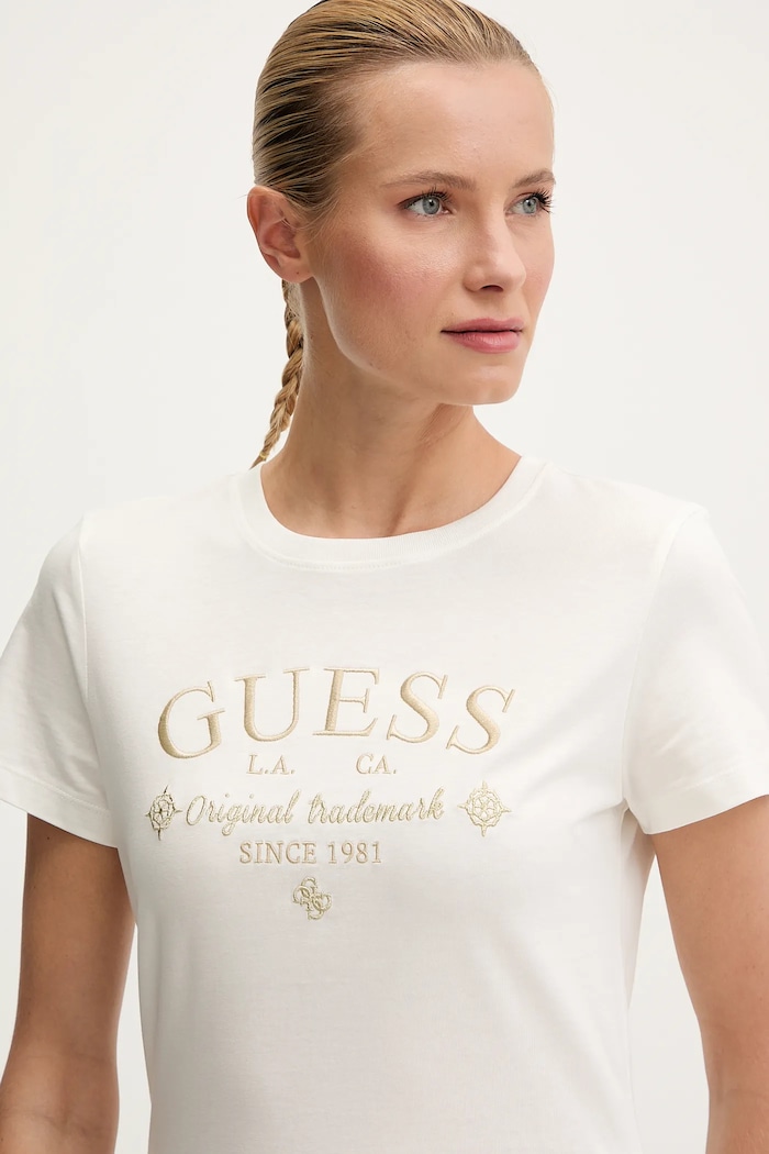 Guess t-shirt bawełniany GLORIA biały V5YI03.I3Z14