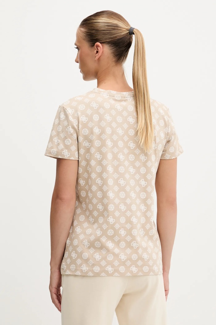 Odzież Guess t-shirt bawełniany PEONY V5YI04.I3Z14 beżowy