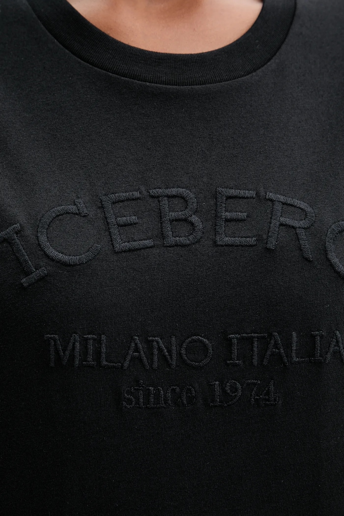 Bavlnené tričko Iceberg F021.6327 čierna