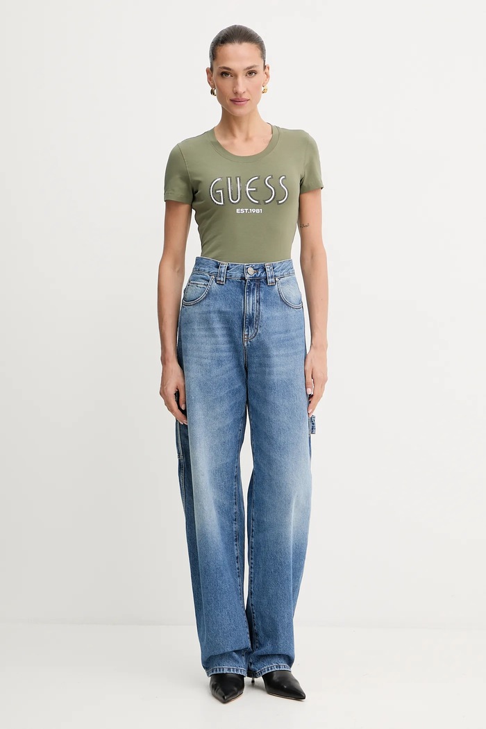 Guess tricou W5YI05.J1314 verde AW25