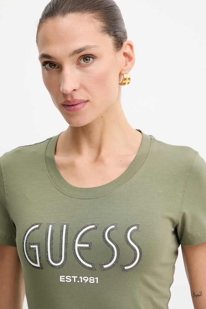 Guess tricou verde W5YI05.J1314
